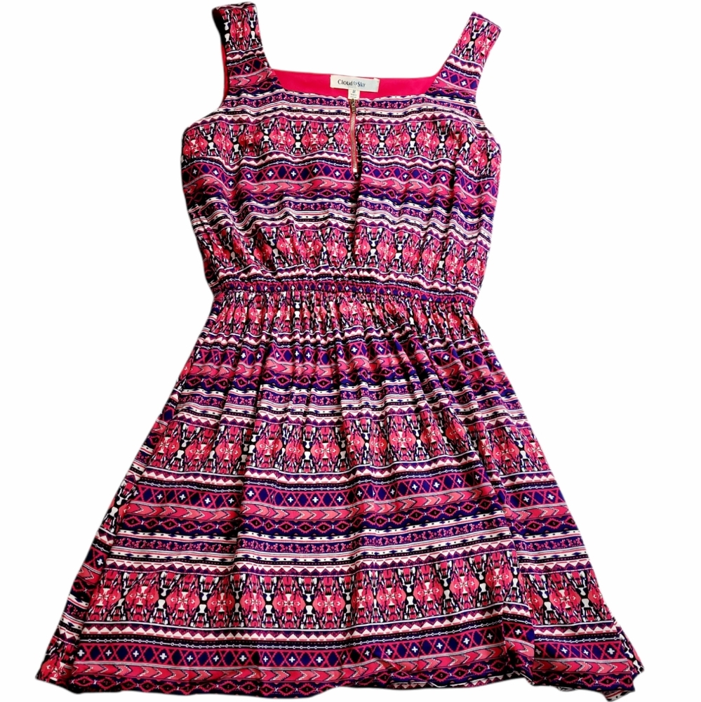 Cloud Sky Women's Summer Multi Print Mini Dress Women's Size M
